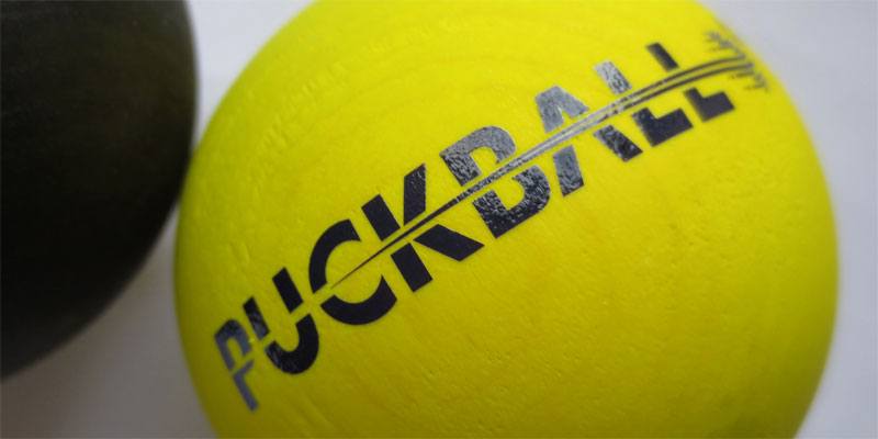 Introducing the PuckBall, a new hybrid toy that's a cross between a ball and a hockey puck by Crossley. Image Transfers supplied the dry transfer logo for this product prototype.