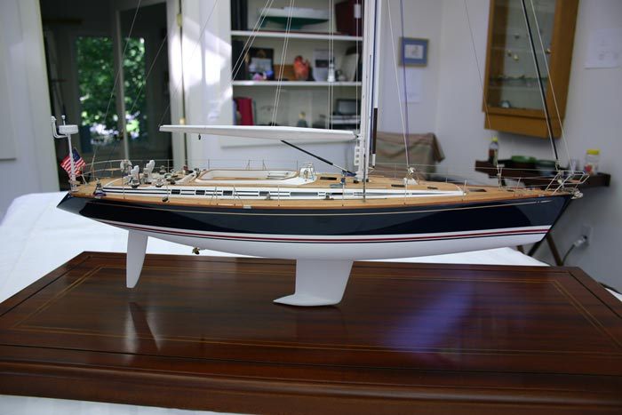 Kavallia is a 60' yacht, this is a scale model replica that uses our rubdown transfers.