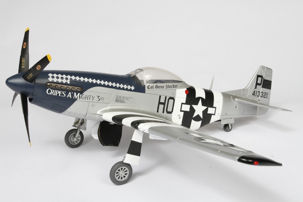 A scale model replica of a WWII P51D fighter plane using our custom dry rubdown transfers