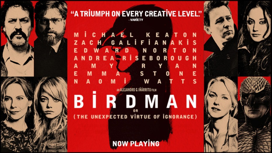 The banner for the film Birdman 2014