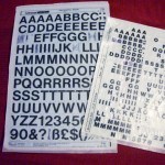 A vintage photo of a Letraset rub down lettering