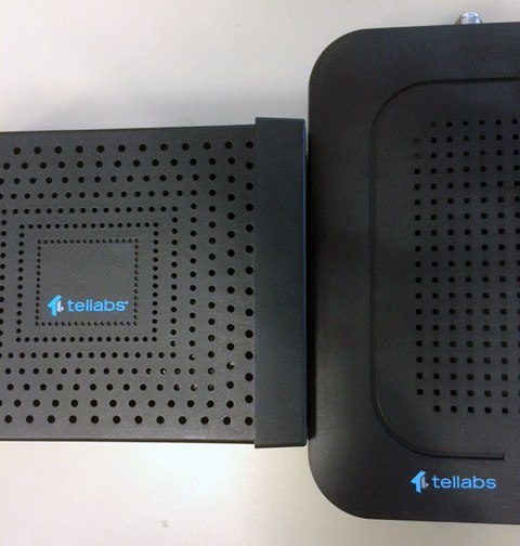 custom dry transfer of tellalab's logo on their VOIP prototype device