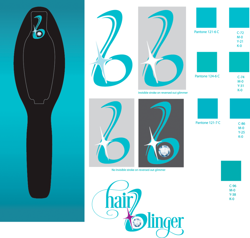 A plastic prototype model of the Hair Blinger, a new beauty product which uses our custom dry transfers for its plastic case.