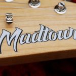Closeup detail of a custom guitar decal for Madtown by Image Transfers