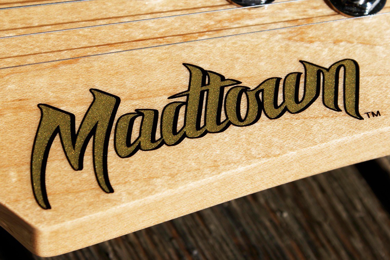 A custom guitar decal especially made for Madtown guitars by Image Transfers. Dry transfer decals for guitars.